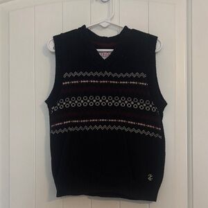 IZOD Black Patterned kids Sweater Vest